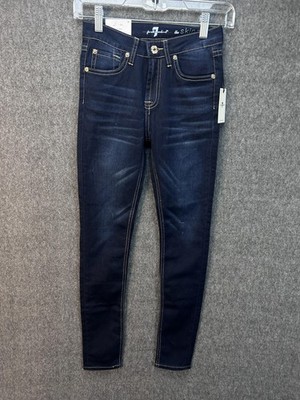 7 For All Mankind Jeans Girls 14 Blue The Skinny Super Skinny Stretch Denim