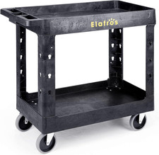 2 Shelf Heavy Duty Rolling Utility Cart 550 lb Capacity