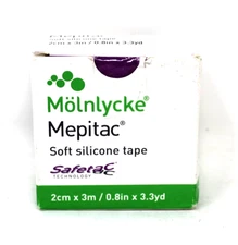 Molnlycke 298300 Mepitac Silicone Tape 0.8 x 3.3 yds Box of 1 Exp. 6/26+