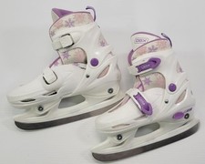 E DBX Adjustable Girl Ice Skates Trainers Size 1-4 White Purple