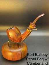 Rare Kurt Balleby Panel Egg W/Cumberland Mosaic Stem Tobacco Pipe