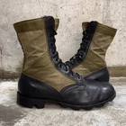 Vintage US Military Vietnam Era Jungle Boots Mens 10R Canvas Leather Combat