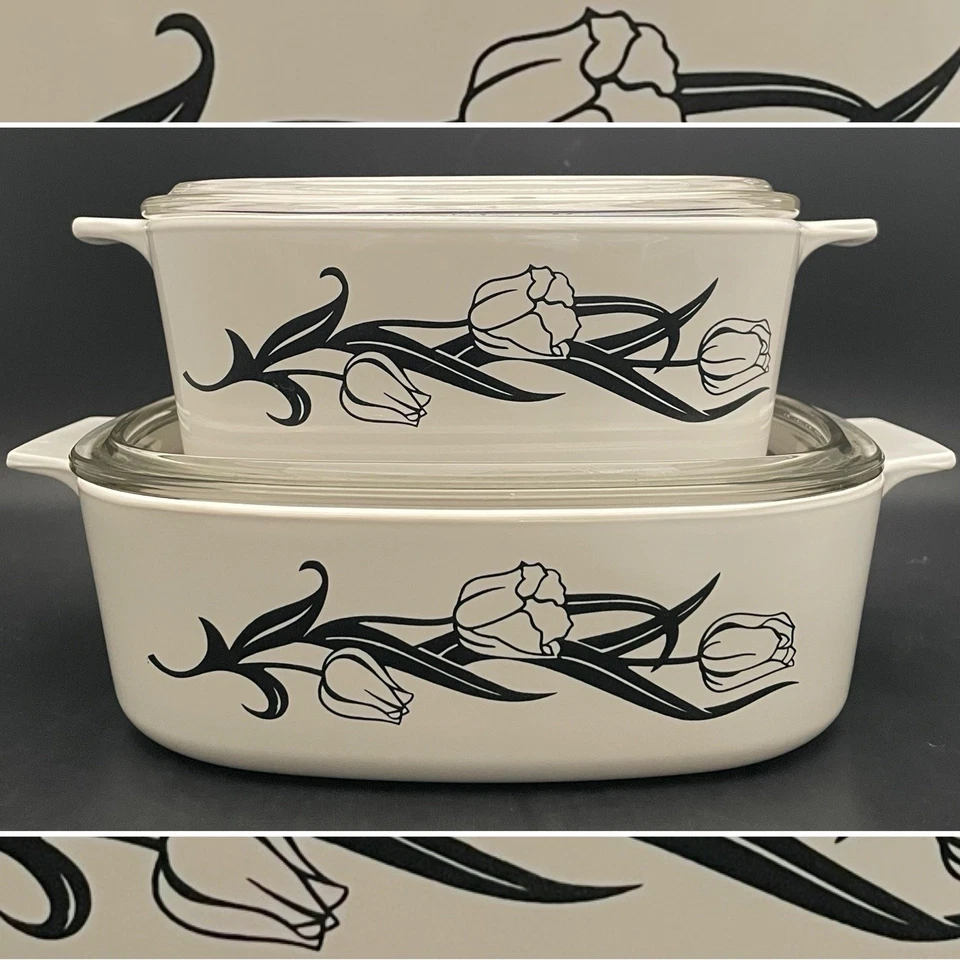 Cazuelas cubiertas Corning Ware 2 letras A-1 1/2B y A-2-B 1995-96 EE. UU. 1,5 L 2 L Foto 2 de 4