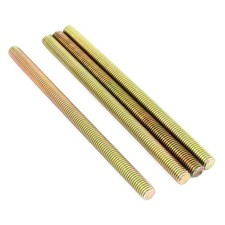 4 Pack 1.25mm Pitch M8 x 130mm Metal Full Threaded Rod Bar Bronze Tone