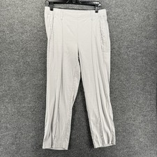 J Jill Pants Womens S Gray Linen Blend Pull On Tapered Casual Resort Vacation