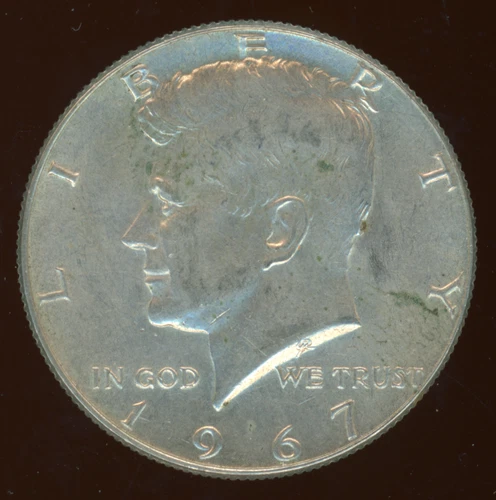 1967 P 50C Kennedy Half Dollar Phila. KM# 202a 0.400 Fine net 0.1479 Oz. Silver