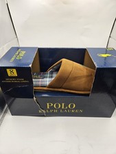 Ralph Lauren Memory Foam Mens Slippers Size 8 Green Plaid