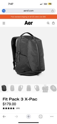   AER Fit Pack 3 X-Pac Backpack | NWOT | Gym & Office Commuter  Sleek & Durable