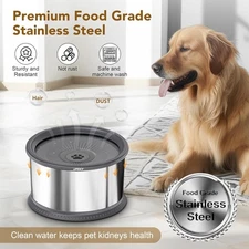 6.5L Dog Water Bowl Pet Spill Proof Slow Water Feeder,No Splash W/ Anti-Slip Mat