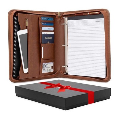 Padfolio Binder Professional Faux Leather Travel Organizer Pouch For Tablet Docu
