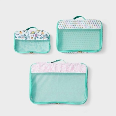     Roller Rabbit x Target 3 Piece Packing Cube Set SOLD OUT   teal / white