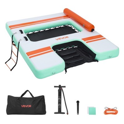 VEVOR Inflatable Floating Dock 8 x 6 FT with Portable Bag & Detachable Ladder