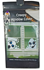 Ghosts HALLOWEEN Spooky Decorative Plastic Window Cover  14 X 14 Inch New