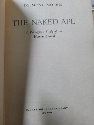 THE NAKED APE by Desmond Morris 1967 First American Edition Hcdj - Picture 4 of 5