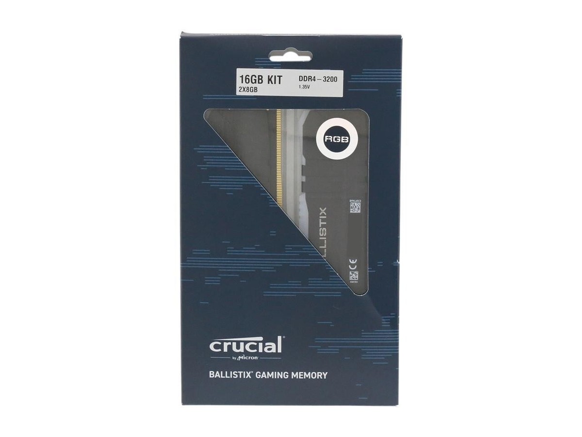 Crucial Ballistix 16GB(8Gx2)3200 DRAM RGB Desktop Gaming Crucial Ballistix 16GB(8Gx2)3200 DRAM RGB Desktop Gaming