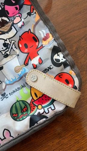 Bolso de hombro Tokidoki x Le SportSac 2006 Inferno 2 vías 15"" x 17,5"" nuevo sin etiquetas - Imagen 11 de 14
