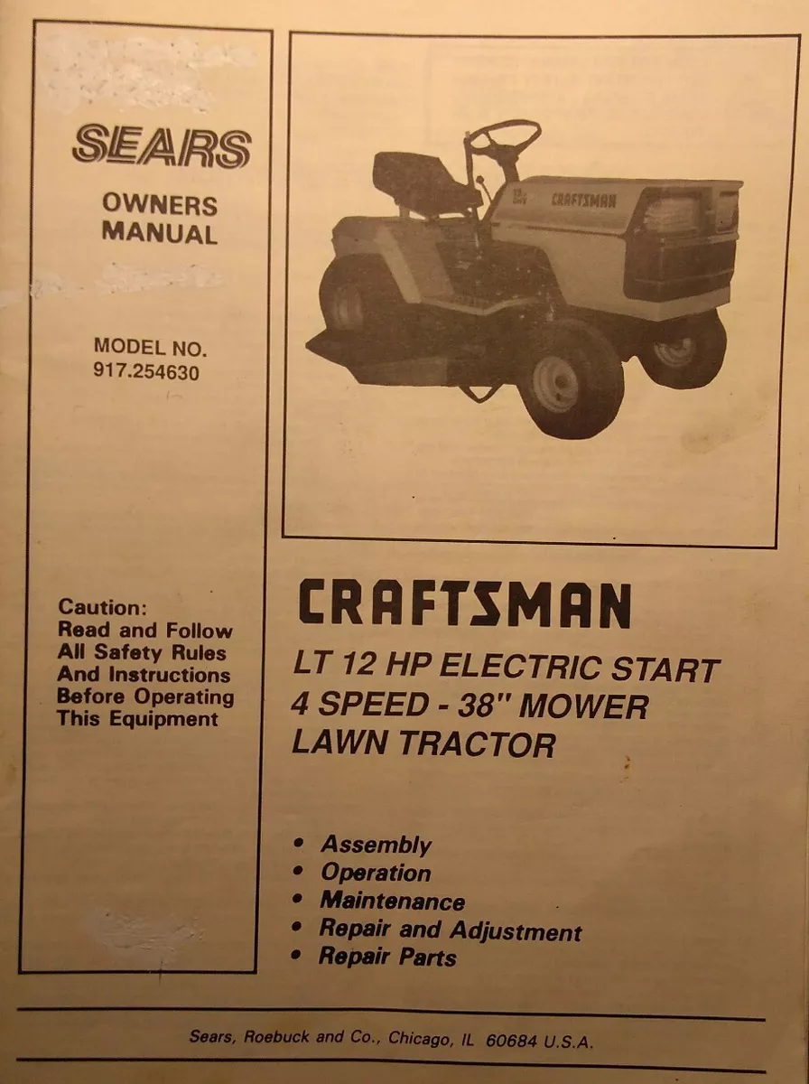 Sears Craftsman Lt 12 Lawn Tractor 38