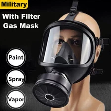Chemical Gas Mask Full Face Respirator Spray Painting With 1PC 40mm Filter Box
