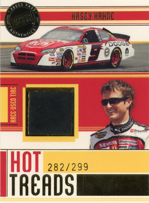 PRESSEAUSWEIS 2007 KASEY KAHNE #HT1 282/299 HOT TREADS REIFEN RELIKTKARTE