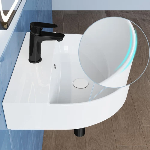 Klein Mini Kleines Waschbecken Gäste WC, Handwaschbecken U-förmig 50x44x17.5CM - Bild 3 von 12