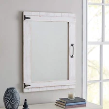FirsTime & Co. Cottage Door Wall Mirror, 32"H x 24"W, Rustic White 
