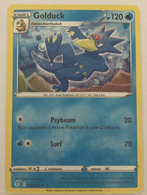 Pokémon TCG Golduck Evolving Skies 025/203 Regular Uncommon