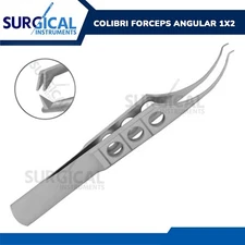 Colibri Forceps Ophthalmic 8.5cm Angular with 1x2 Teeth Surgical German Grade
