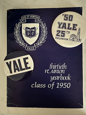 Yale Thirtieth Reunion Yearbook Class Of 1950 Plus Yale Buttons