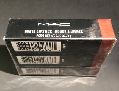 MAC Cosmetics Retro Matte Lipstick - 602 CHILI - 0.10 Oz New In Box Sealed 3p