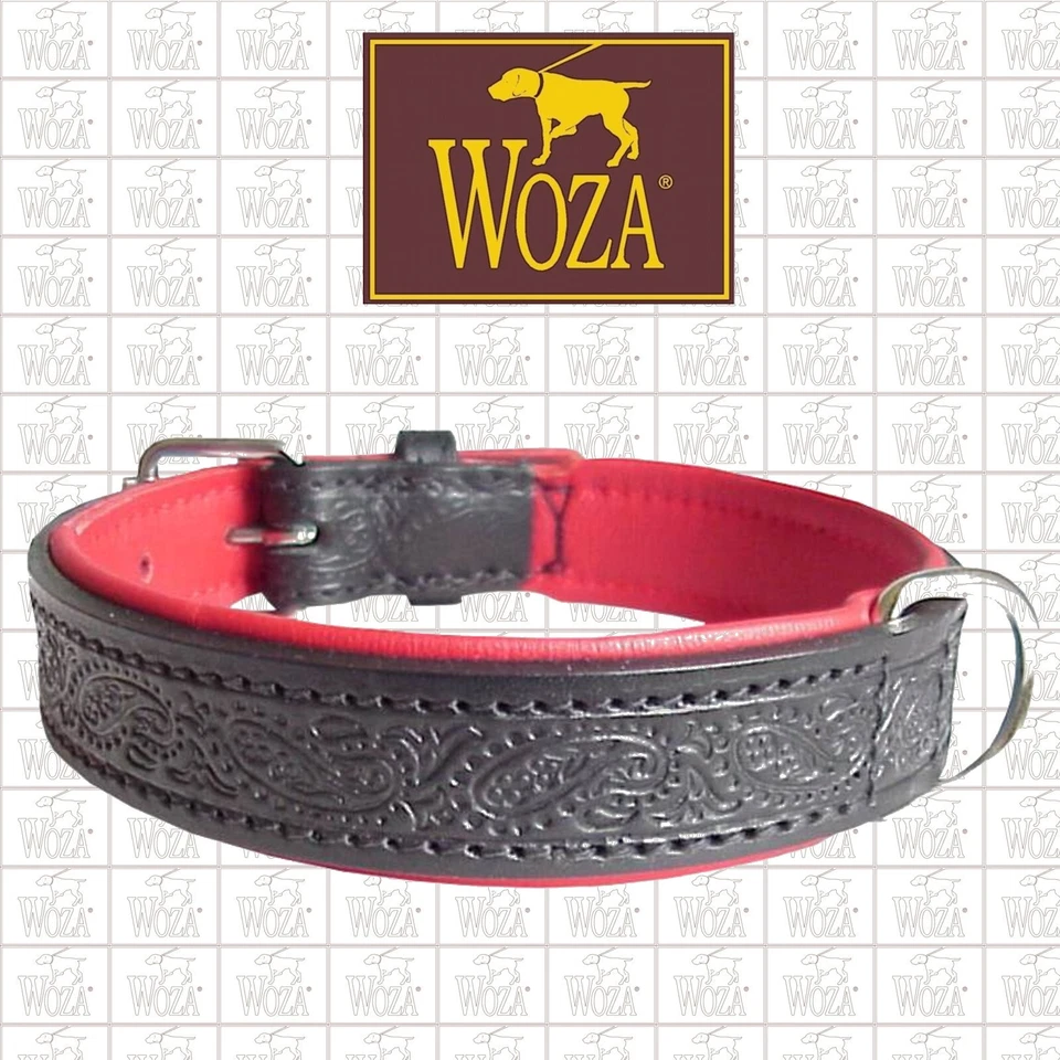 WOZA Premium Halsung Hundehalsband Vollleder Rindnappa Lederhalsband CE22117