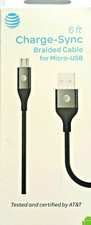 AT T 6ft Charge Sync Braided Cable Micro USB Brand NEW