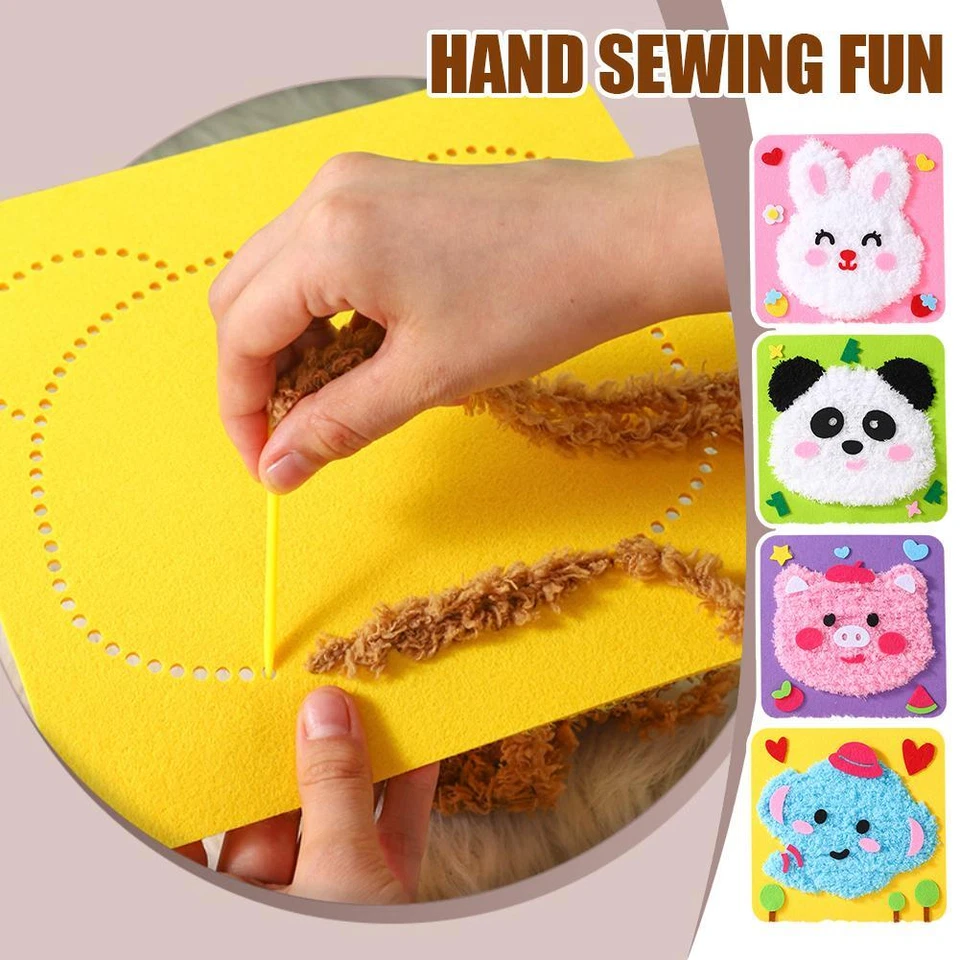 DIY Embroidery Doll Set, Cartoon Animal Sewing Craft Kit F4A6 D6E3 G5P6 X1B J6H1 - Bild 3 von 4