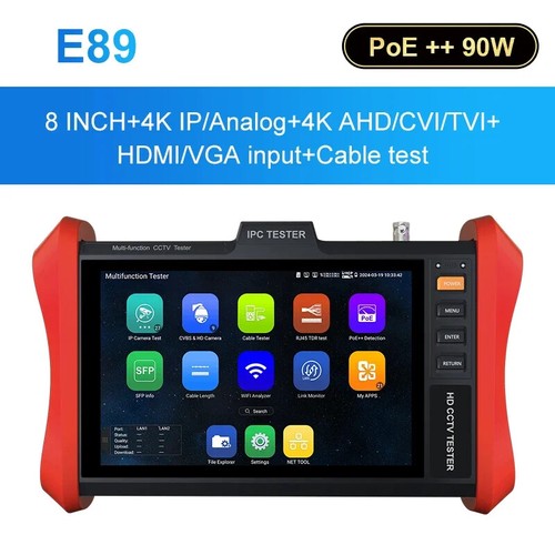 8" 4K H.265 IP 8MP IPC AHD/TVI/CVI CCTV Cámara Probador Monitor Entrada HDMI y VGA - Imagen 8 de 8