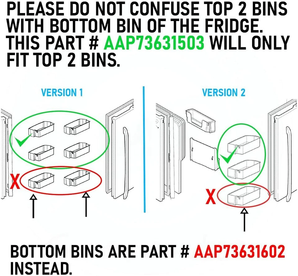 Cubo Estante Puerta Frigorífico AAP73631503 Compatible con Refrigerador LG Foto 4 de 4