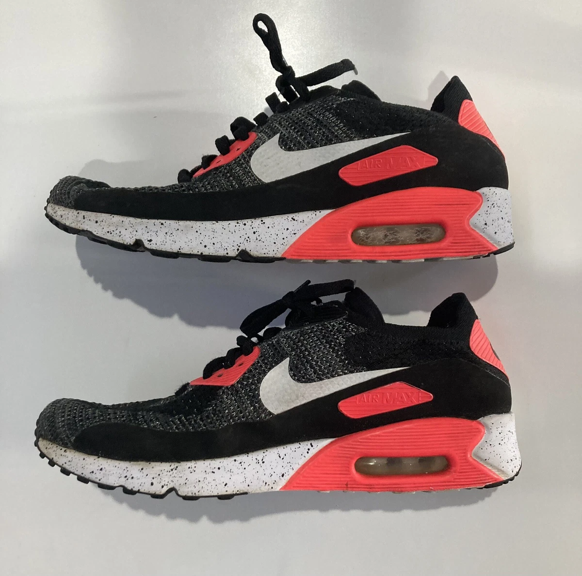NIKE AIR MAX 90 ULTRA 2.0 FLYKNIT ID Black Infrared NikeiD Size 11