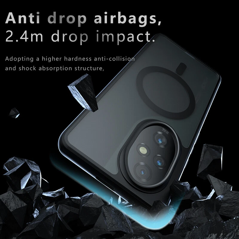 Para Honor 200 Pro, Lujo Magnético Antideslizante Mate Parachoques Goma Suave Cubierta Estuche Foto 4 de 4