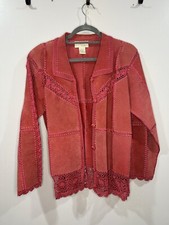 Kroshetta By Papillon Suede Patchwork Jacket Size Large
