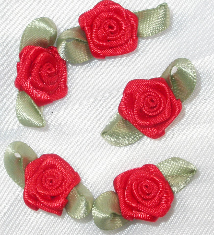 Polyester Satin Ribbon Roses 25 Pack - Lots of colors! USA STOCK ...