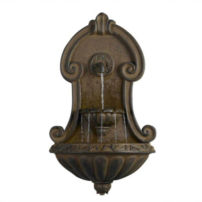 Muro Elegante Copper Finish Wall Fountain Durable Fiberglass Construction