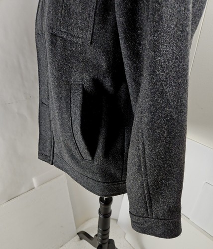 OLD NAVY Wool Blend Cargo Full Zip Jacket Men's SIZE LGG Gray Chest 20"Long 26" - Picture 4 of 15