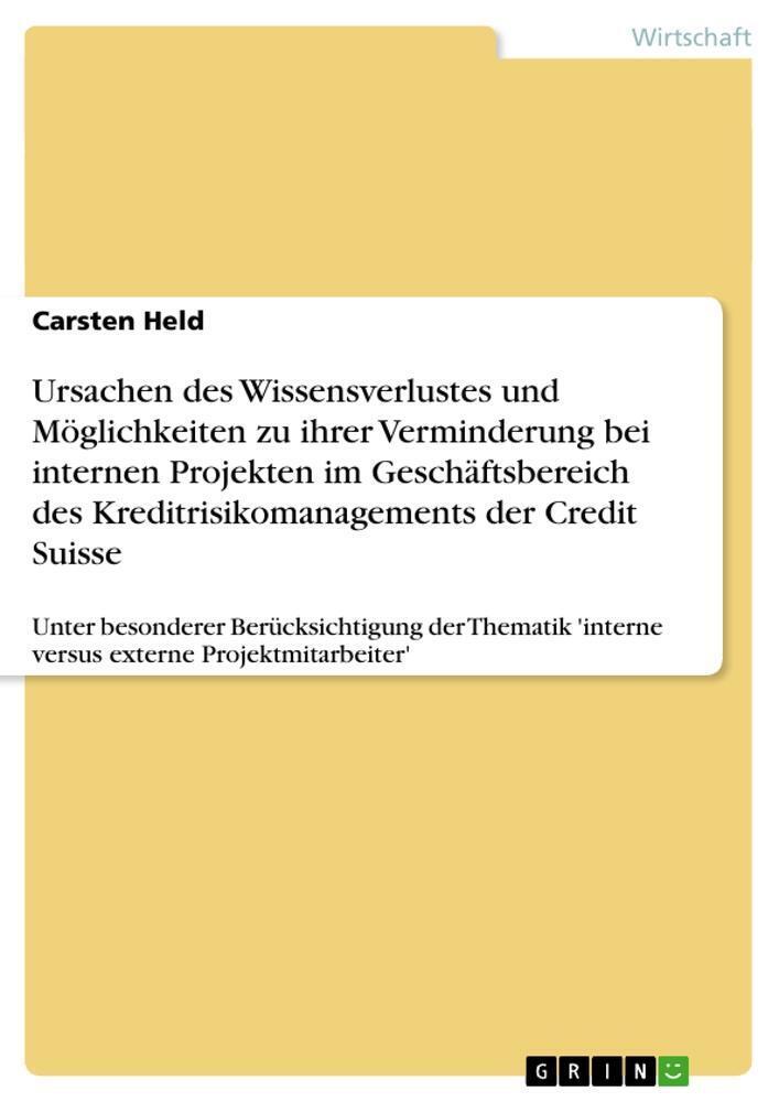 Thumbnail - Ursachen Des Wissensverlustes Und Möglichkeiten Zu Ihrer Verminderung