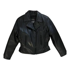 Leather Gallery Ladies Motorcycle Premium Cowhide Braid And Stud Jacket, Large.