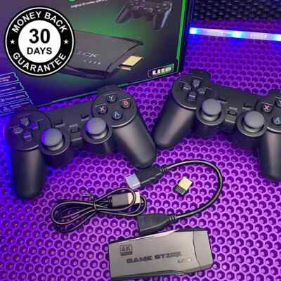 20000+ 4K HD TV Video Game Stick Retro Gaming Konsole mit 2 Wireless Controller.