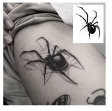 NORSET Temporary tattoo, Spider, Black Widow Waterproof Semipermanent Tattoo.