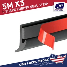 32FT/10M Universal Car T Shape Rubber Seal Weather Strip Door Edge Moulding Trim
