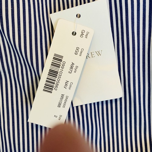 J Crew Womens 2 Blue White Striped Long Sleeve Button Down Shirt Cotton Tunic - 第 10/11 張圖片