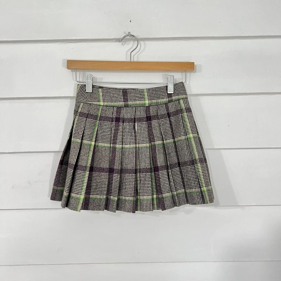 NUEVO CON ETIQUETAS Bonpoint Niña Jupe Telissa Falda Cuadros Mini 100% LANA 10 años $400 NUEVA Foto 3 de 4