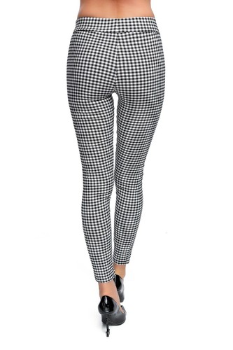Ladies High Waisted Comfortable Trousers Grid Pattern Slim Effect Leggings FS559 - Picture 8 of 8