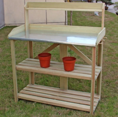 Wooden Potting Planting Table Practical Garden Work Bench Station Flower Seeds
