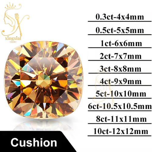 Plating Yellow Color Fancy Cut Moissanite Stone Loose Gemstones DIY Ring No Fade - Picture 16 of 43